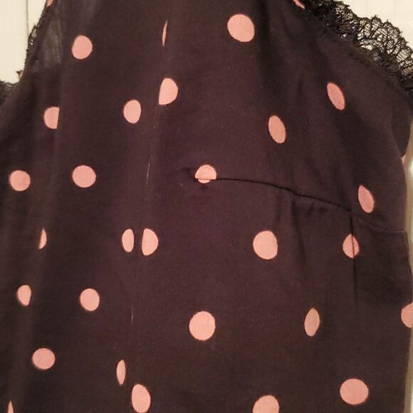 Victoria’s Secret Black Pink Polka-dots Crop Camisole Size Medium - Picture 3 of 8